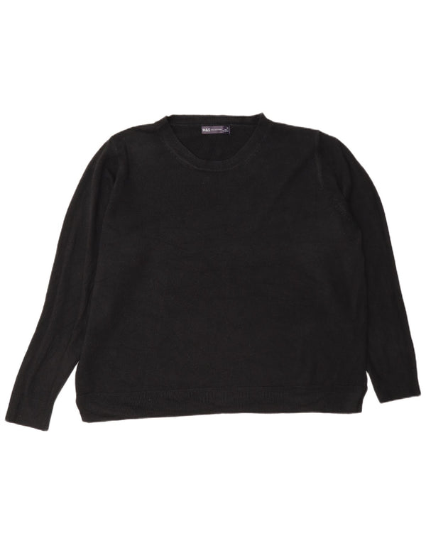 Marks & Spencer Suéter tipo jersey con cuello redondo y ajuste regular para mujer UK 22 2XL Negro