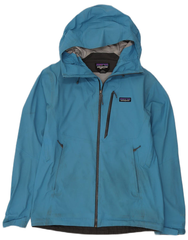 Patagonia Chaqueta impermeable con capucha para hombre UK 38 Medium Blue Nylon