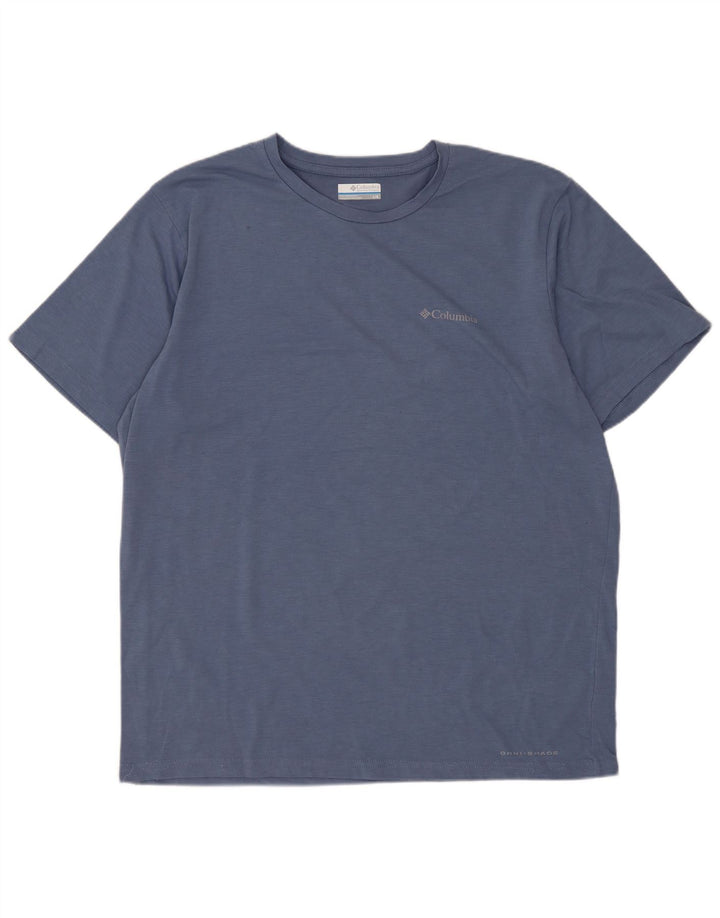 Camiseta Columbia Omni-Shade para hombre, talla grande, poliéster azul