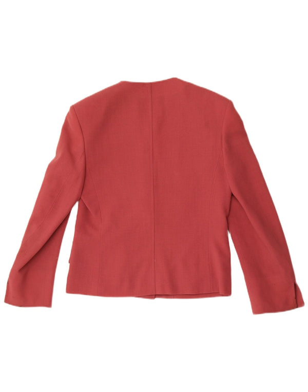 Jaeger Chaqueta Blazer de 4 Botones para Mujer UK 8 Small Pink Wool