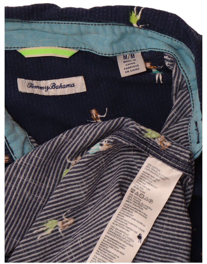 Tommy Bahama Camisa con estampado abstracto para hombre Algodón azul marino mediano