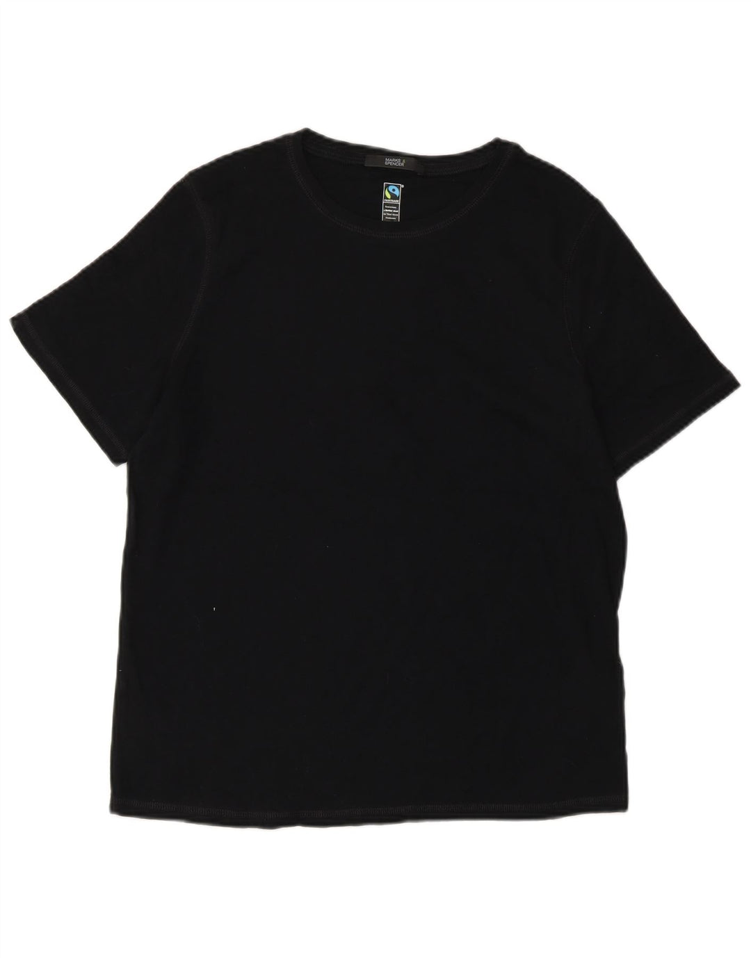 MARKS & SPENCER Womens T-Shirt Top UK 16 Large Black Cotton