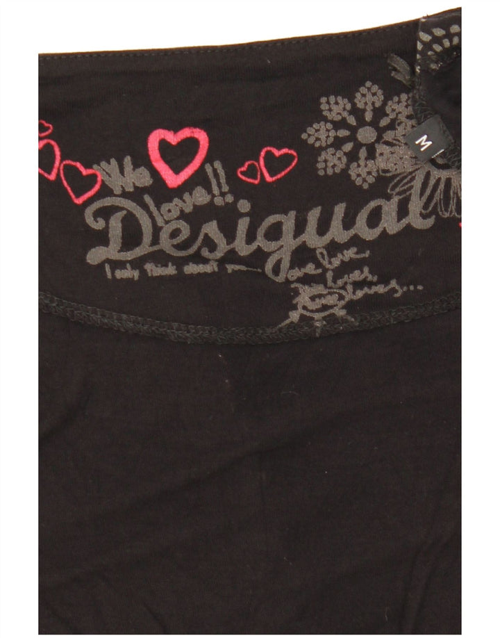 Desigual Blusa gráfica extragrande para mujer Top UK 44 Mediano Negro Geométrico