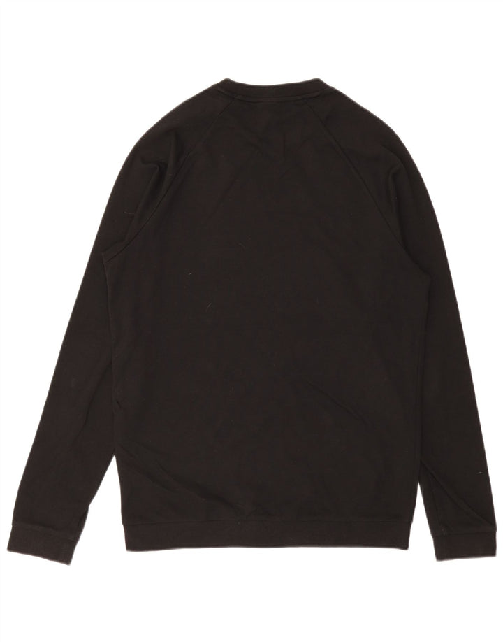 HUGO BOSS Hombre Sudadera con gráfico tipo jersey de algodón negro mediano
