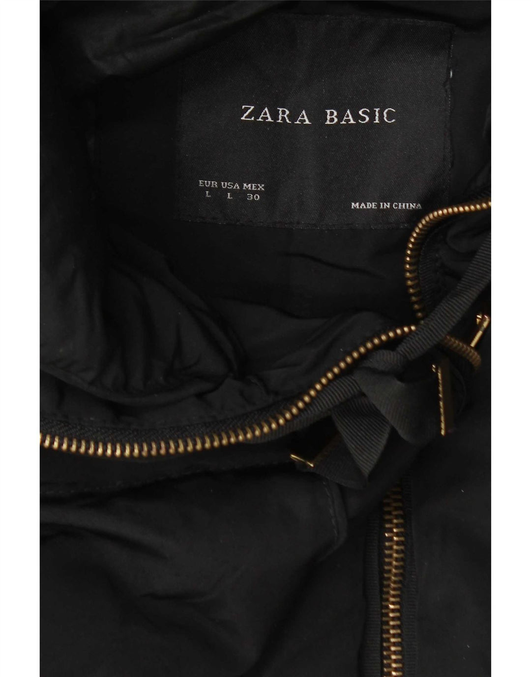 Zara Mujer Abrigo Acolchado Con Capucha Reino Unido 44 Grande Negro