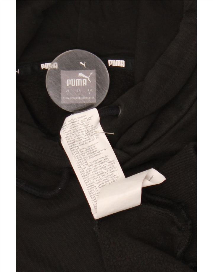 Puma - Sudadera con capucha para hombre, talla grande, algodón negro