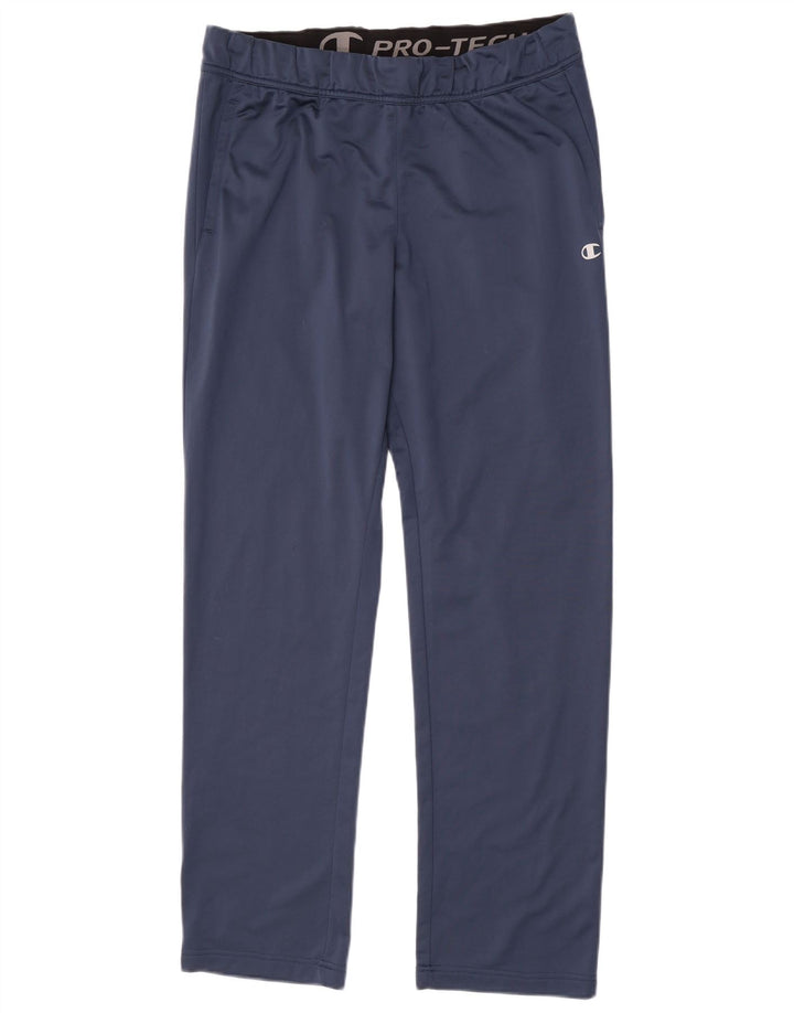 Champion Pantalones de chándal de ajuste atlético para hombre, tamaño grande, poliéster azul marino