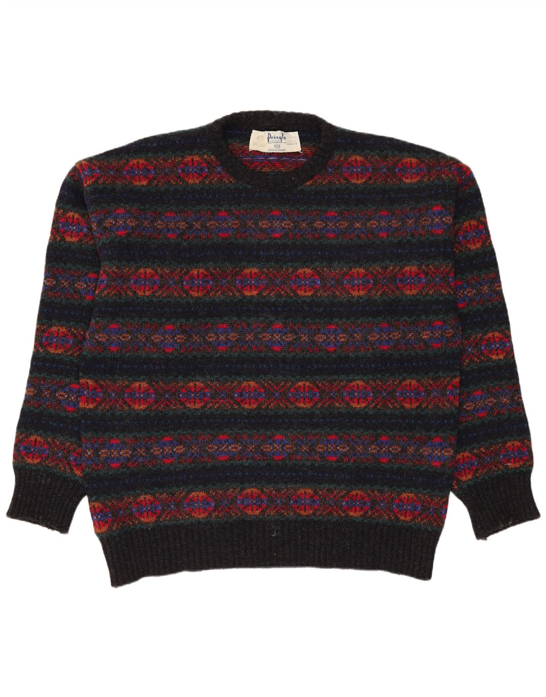 Jersey Pringle para hombre con cuello redondo, talla 42, grande, multicolor, Fair Isle