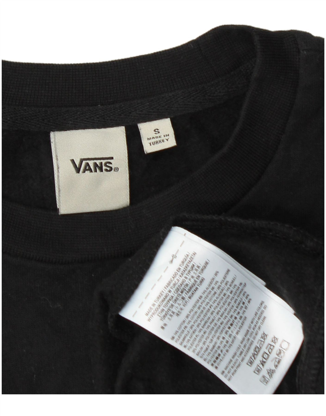 Vans Hombre Sudadera Gráfica Jersey Pequeño Algodón Negro