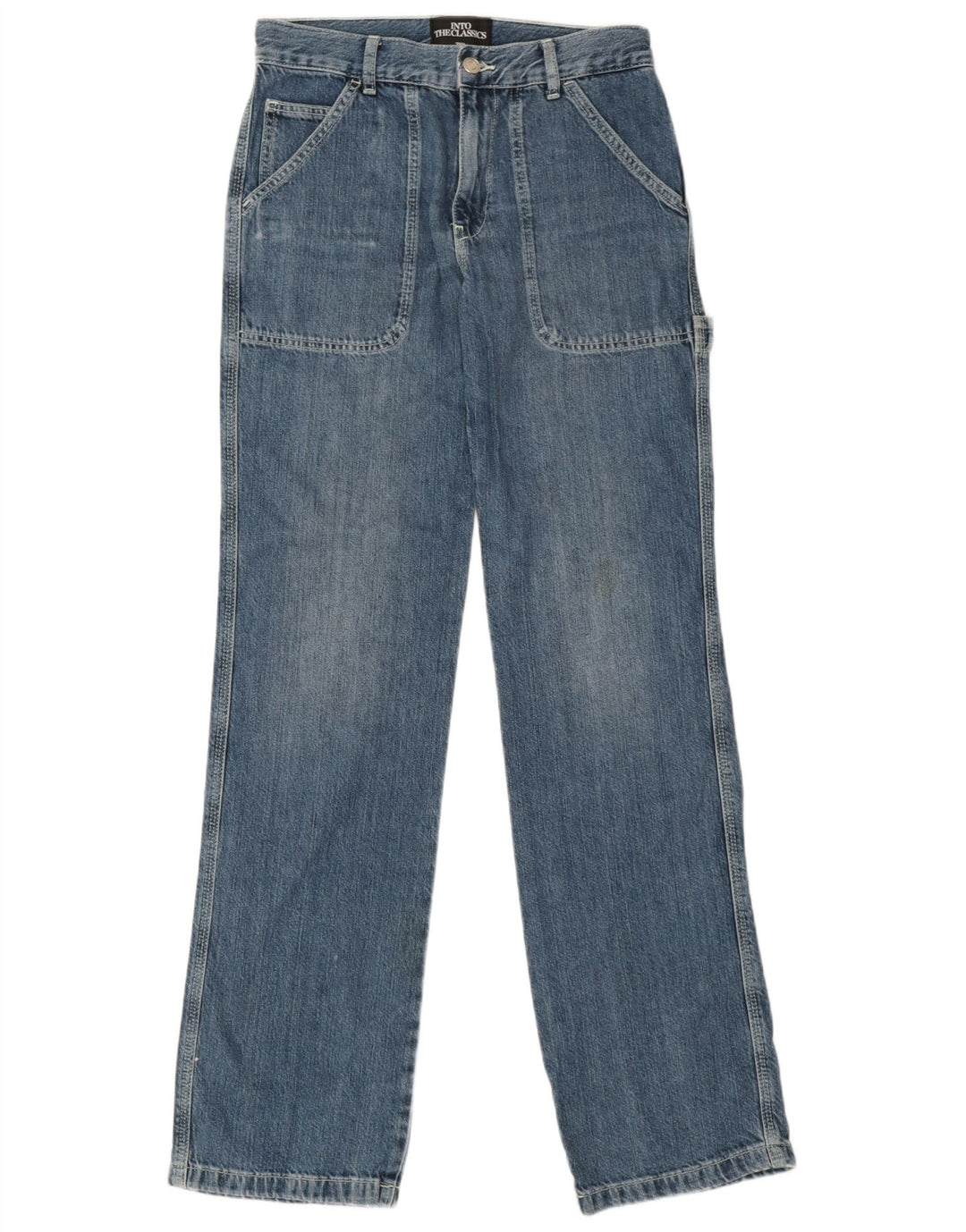 Zara Vaqueros rectos carpinteros para mujer EU 38 Small W28 L34 Azul