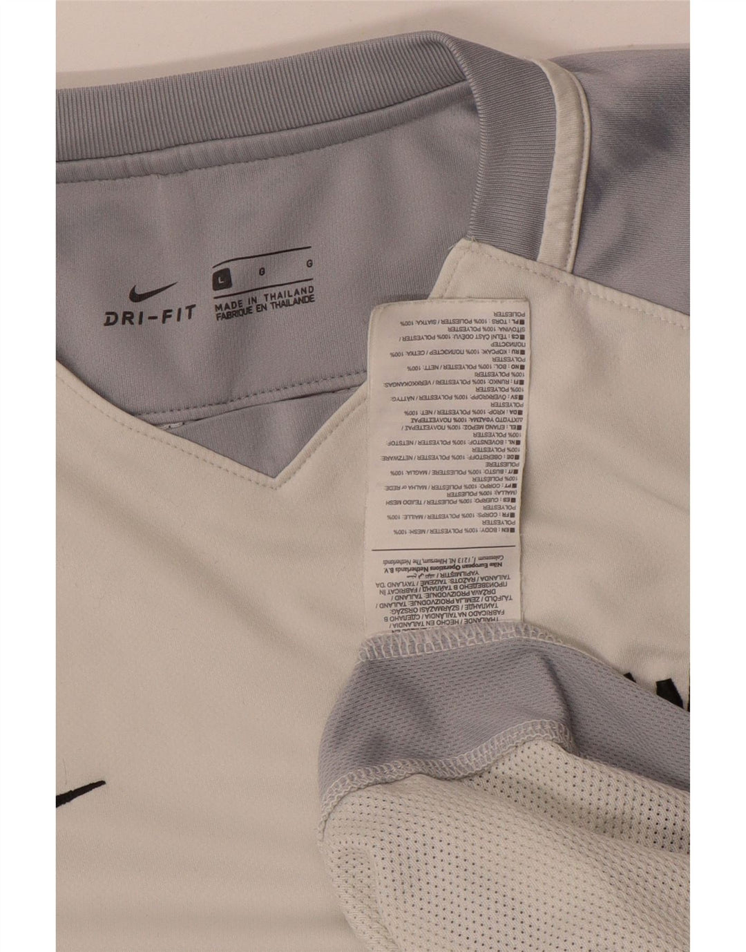 Nike Camiseta Dri Fit Graphic De Manga Larga Para Hombre Poliéster Color Block Blanco Grande