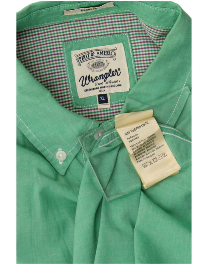 Wrangler Camisa Regular Fit Hombre XL Algodón Verde