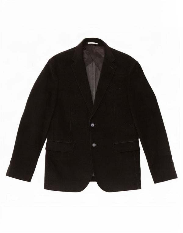 Bottega Del Sarto Chaqueta tipo blazer de 2 botones para hombre UK 44 2XL Algodón negro