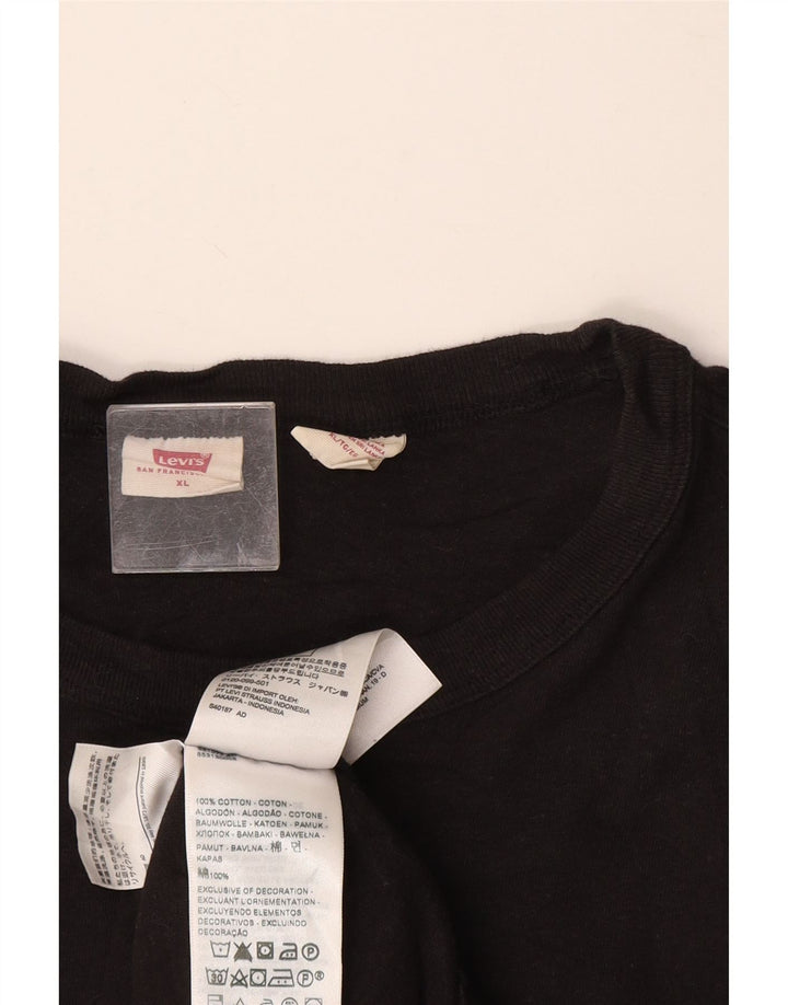 LEVI'S Camiseta Mujer Top UK 40 XL Algodón Negro