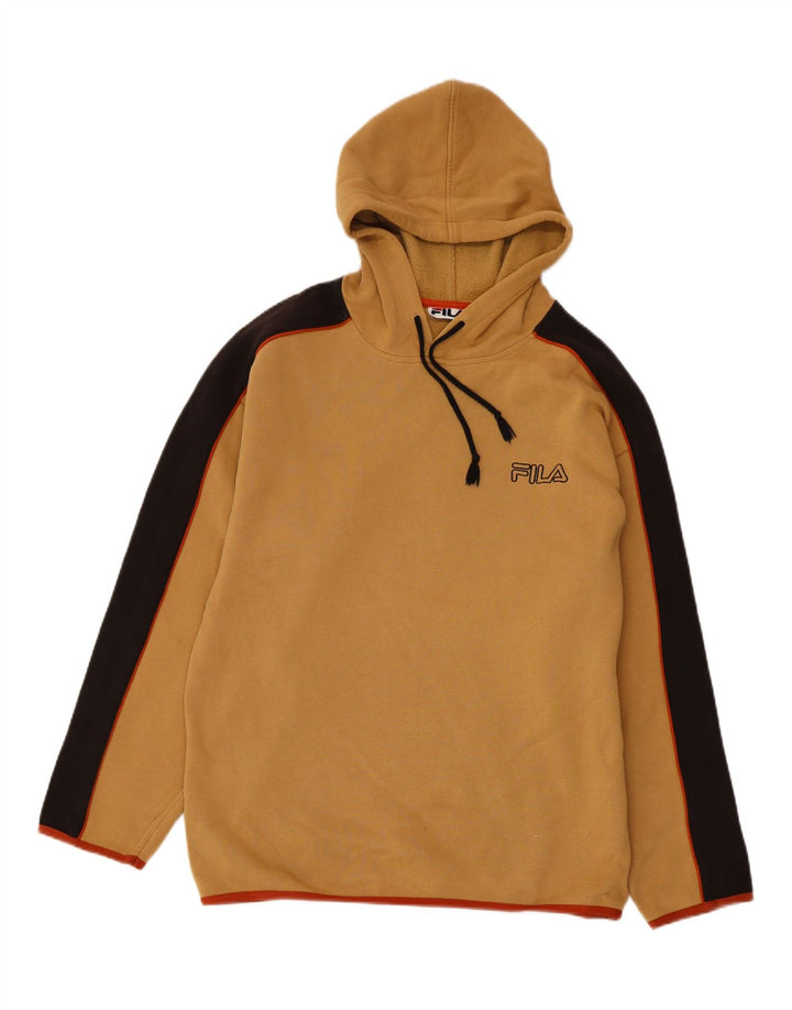 FILA Hombre Sudadera con capucha tipo jersey de algodón color block en beige medio