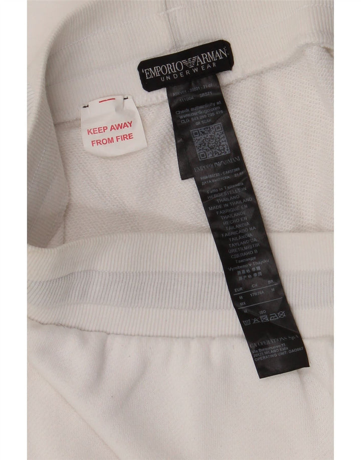 EMPORIO ARMANI Shorts deportivos para hombre Algodón blanco medio