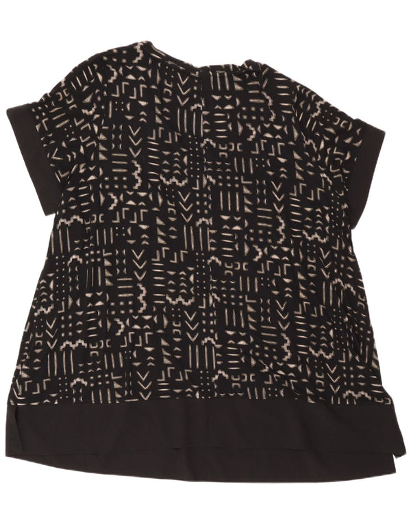 Marks & Spencer Vestido Túnica para Mujer UK 24 4XL Viscosa Geométrica Negra