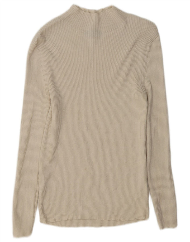Marks & Spencer - Jersey con cuello alto para mujer, talla 40, lana beige mediana