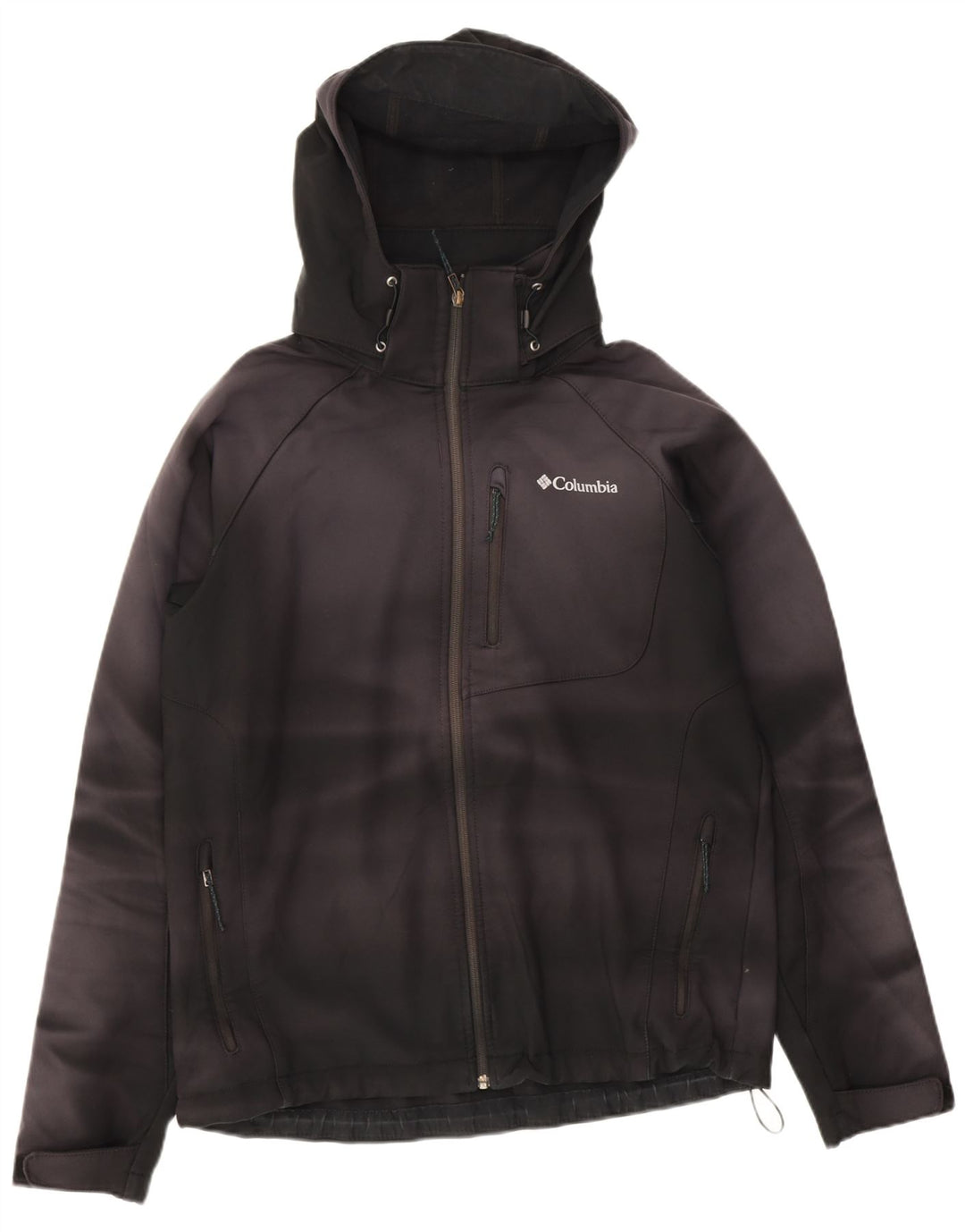 Columbia Chaqueta cortavientos con capucha para hombre Reino Unido 40 Grande Poliéster teñido anudado negro