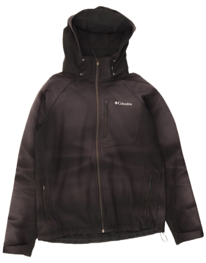 Columbia Chaqueta cortavientos con capucha para hombre Reino Unido 40 Grande Poliéster teñido anudado negro
