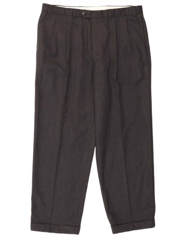 Marks & Spencer Pantalones casuales St. Michael Pegged para hombre W38 L29 Lana gris