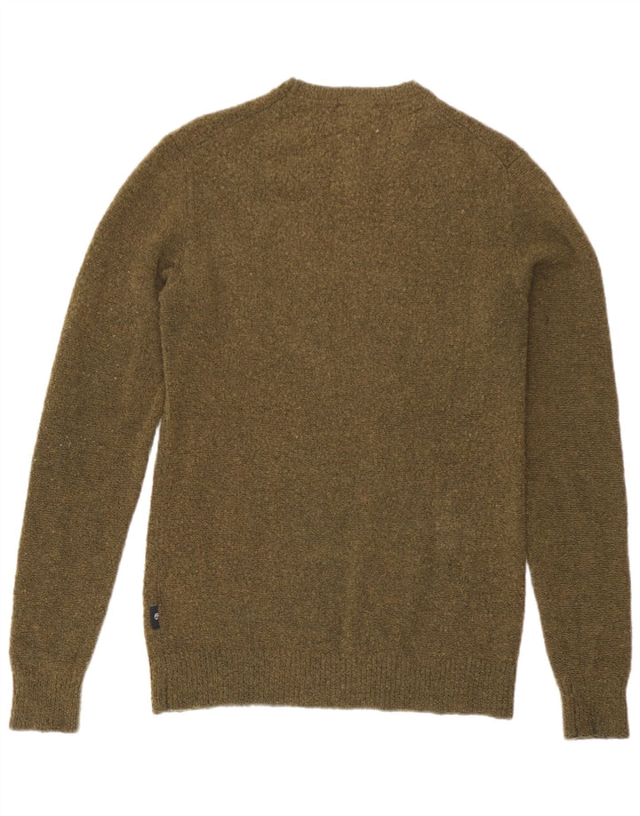 Ted Baker Mens Graphic Crew Neck Jumper Suéter Tamaño 2 Pequeño Caqui Lana