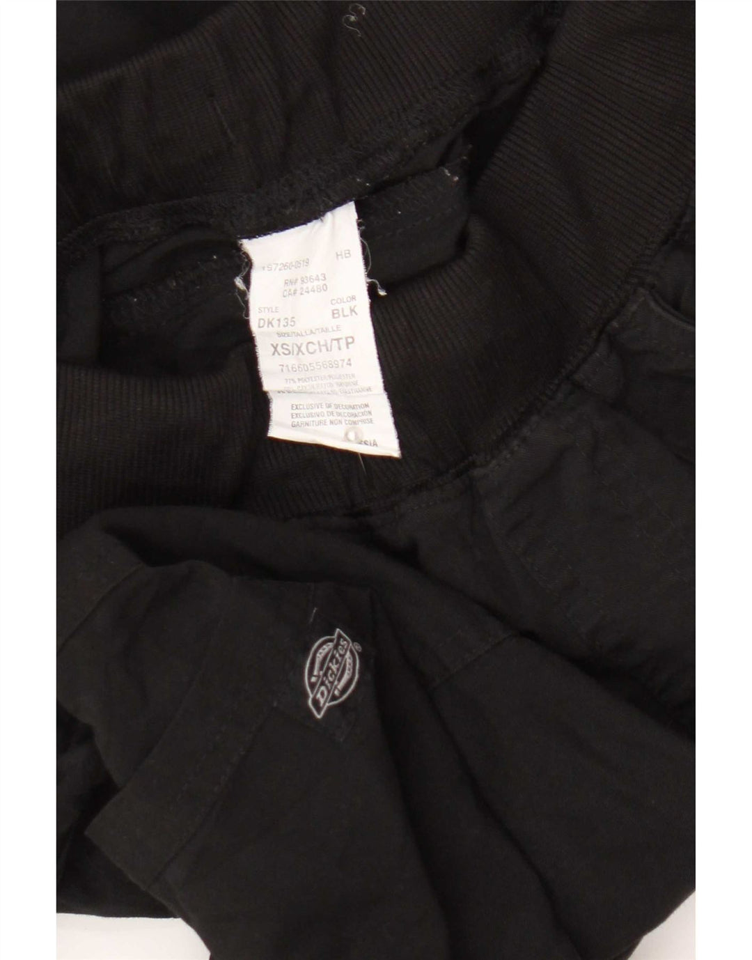 Pantalón Cargo Recto Dickies Mujer XS W26 L28 Poliéster Negro