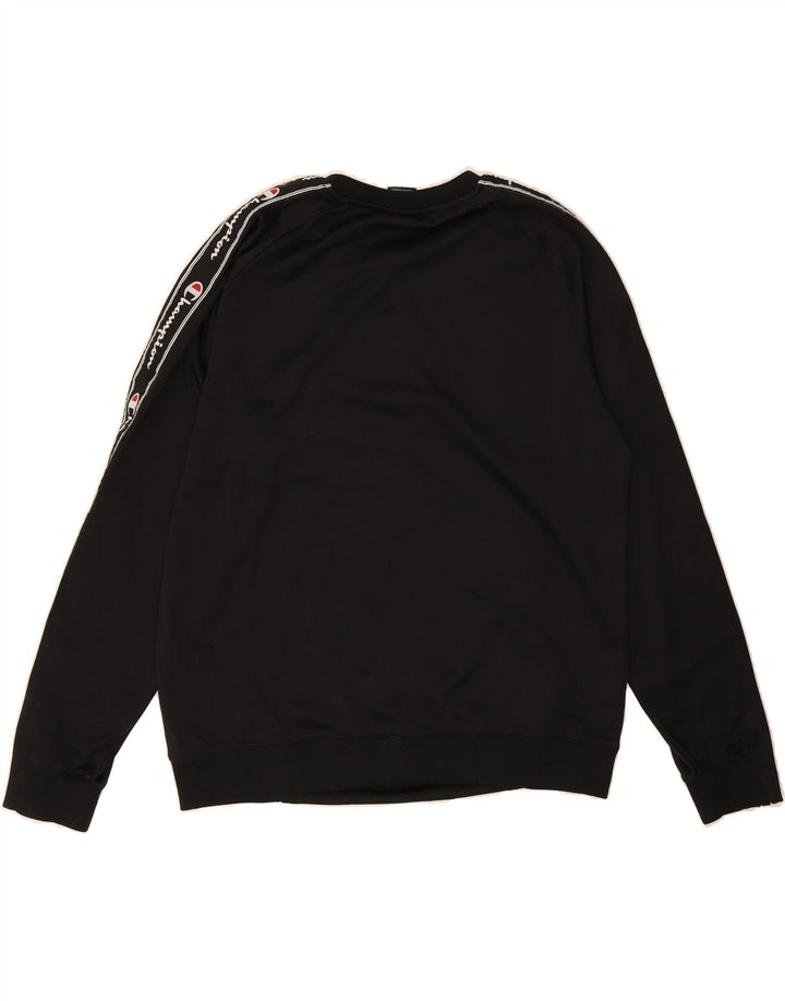 CHAMPION Mens Graphic Sweatshirt Jumper XL Black Polyester Vintage Champion and Second-Hand Champion from Messina Hembry 