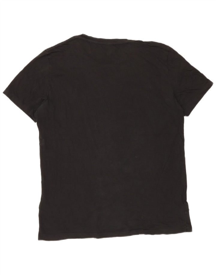 Camiseta All Saints para hombre, talla grande, algodón negro