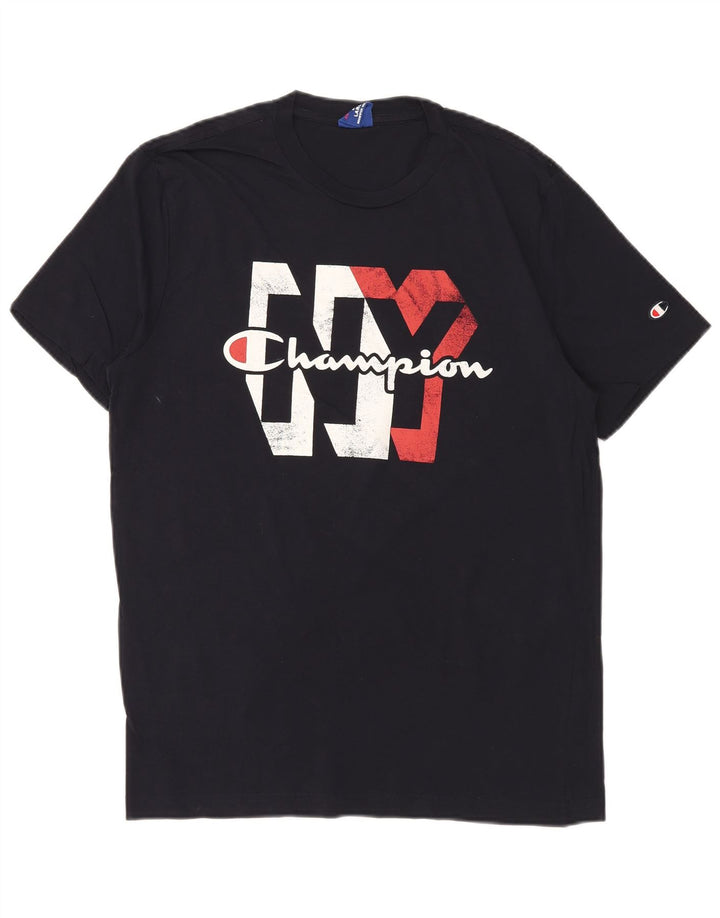 CHAMPION Camiseta gráfica para hombre Top grande azul marino
