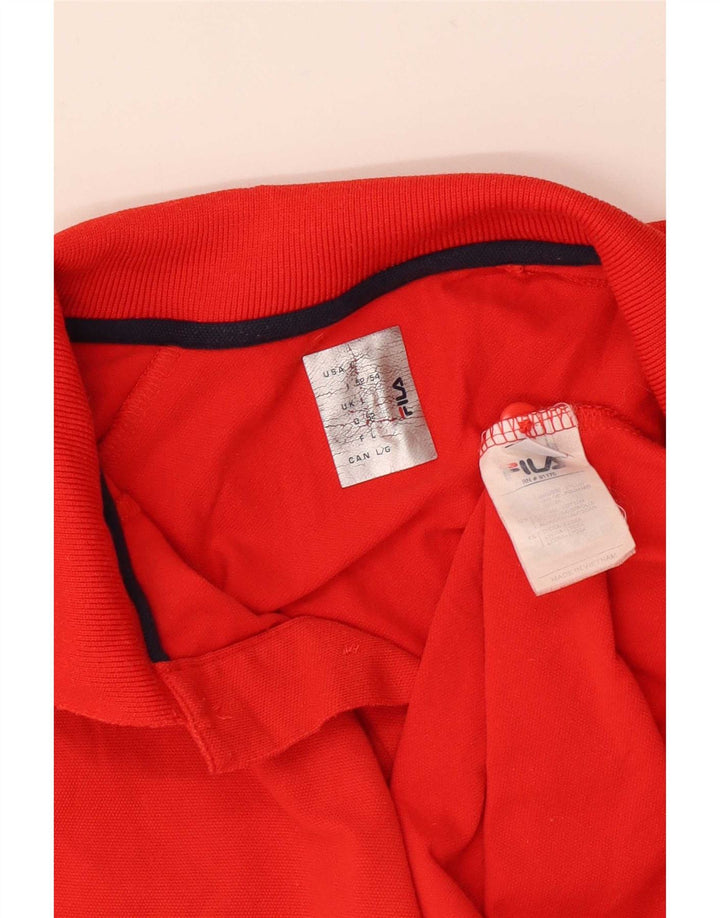 Fila Polo para hombre, talla grande, color rojo, poliamida