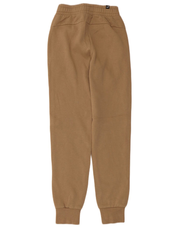 Puma Mujer Chándal Pantalones Joggers UK 4 XS Beige Algodón