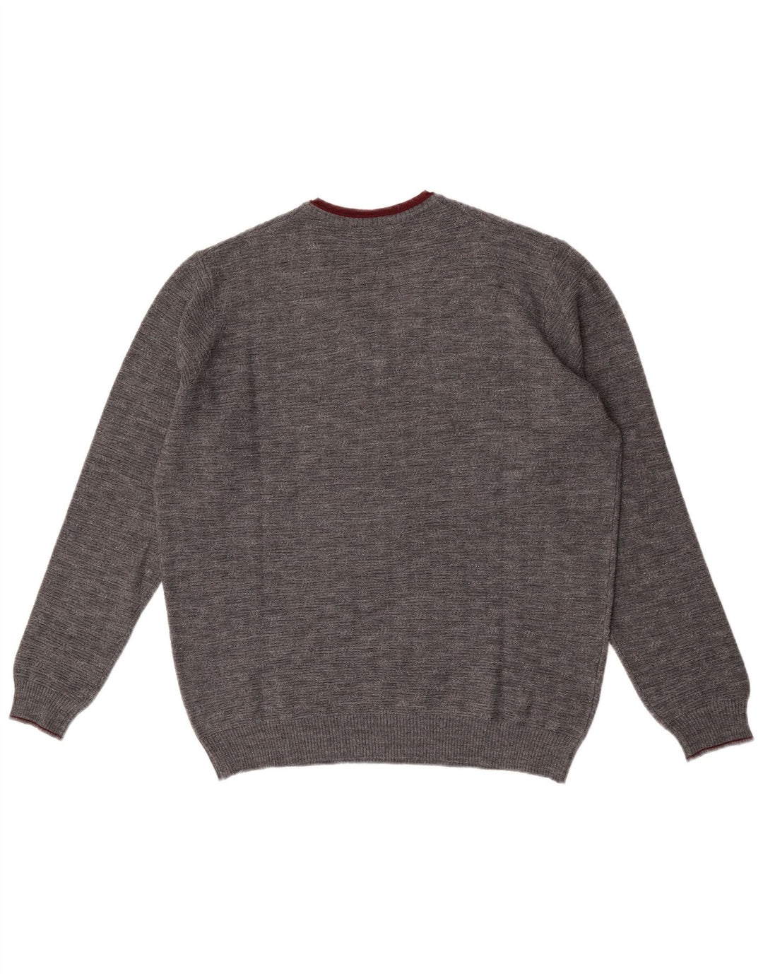 Il Granchio Jersey con Cuello en V de Lana Gris Grande para Hombre