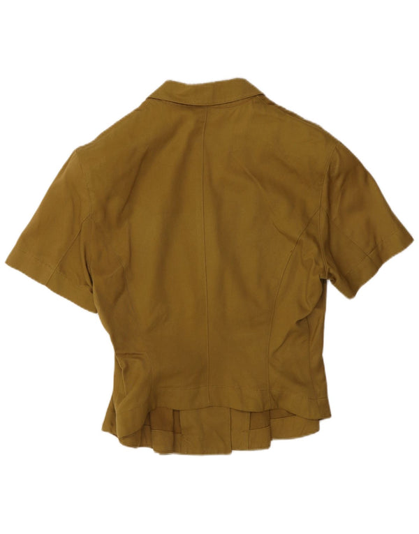 Ernestina Cerini Blusa corta de manga corta para mujer IT 42 Medium Khaki