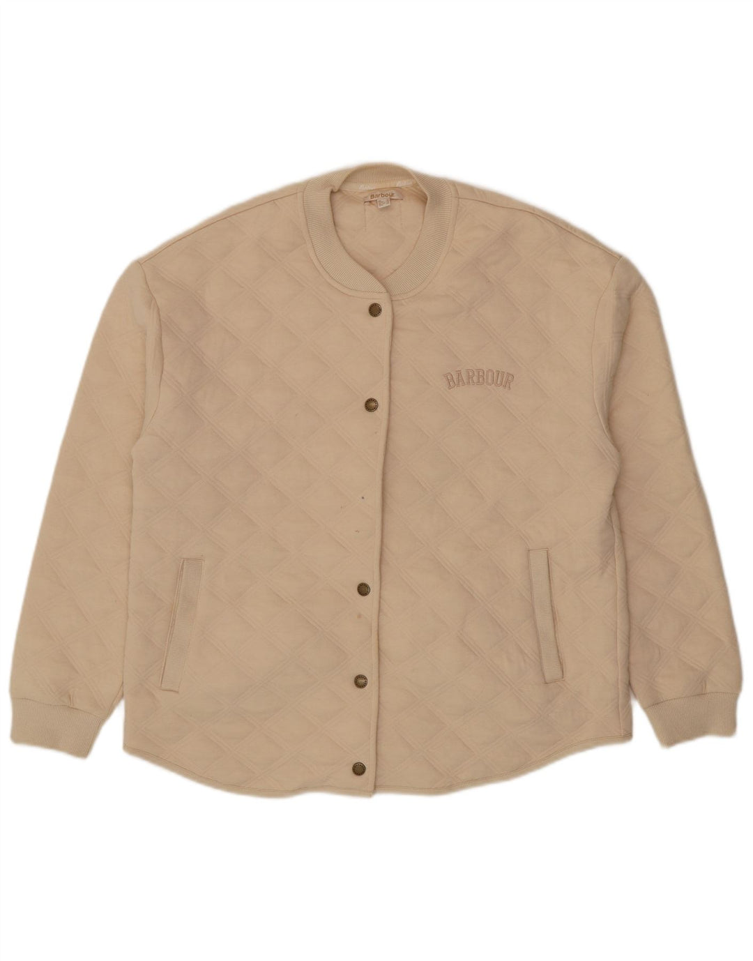 Barbour Chaqueta Acolchada Extragrande para Mujer Reino Unido 10 Pequeño Algodón Beige
