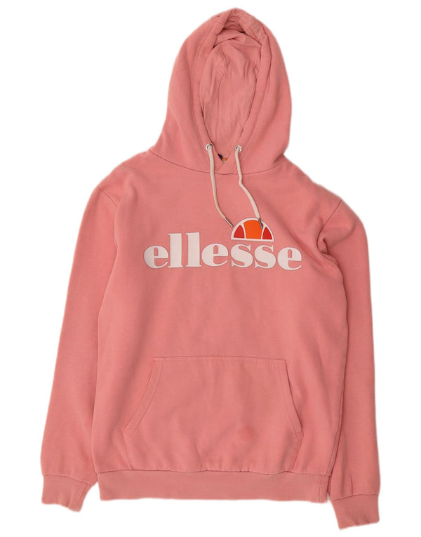 Ellesse Jersey con capucha de gran tamaño con gráfico para mujer UK 10 Small Pink Cotton