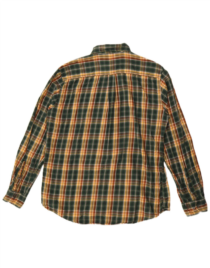Kappa Hombre Camisa De Franela XL Algodón A Cuadros Verde