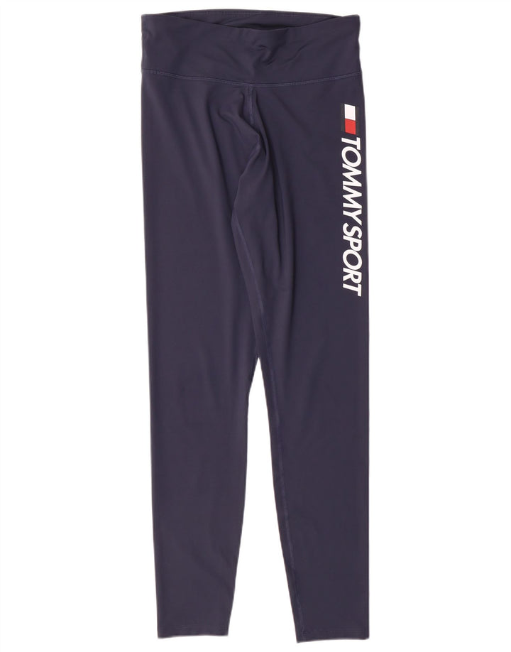Tommy Hilfiger Leggings gráficos para mujer UK 12 Poliéster azul marino mediano