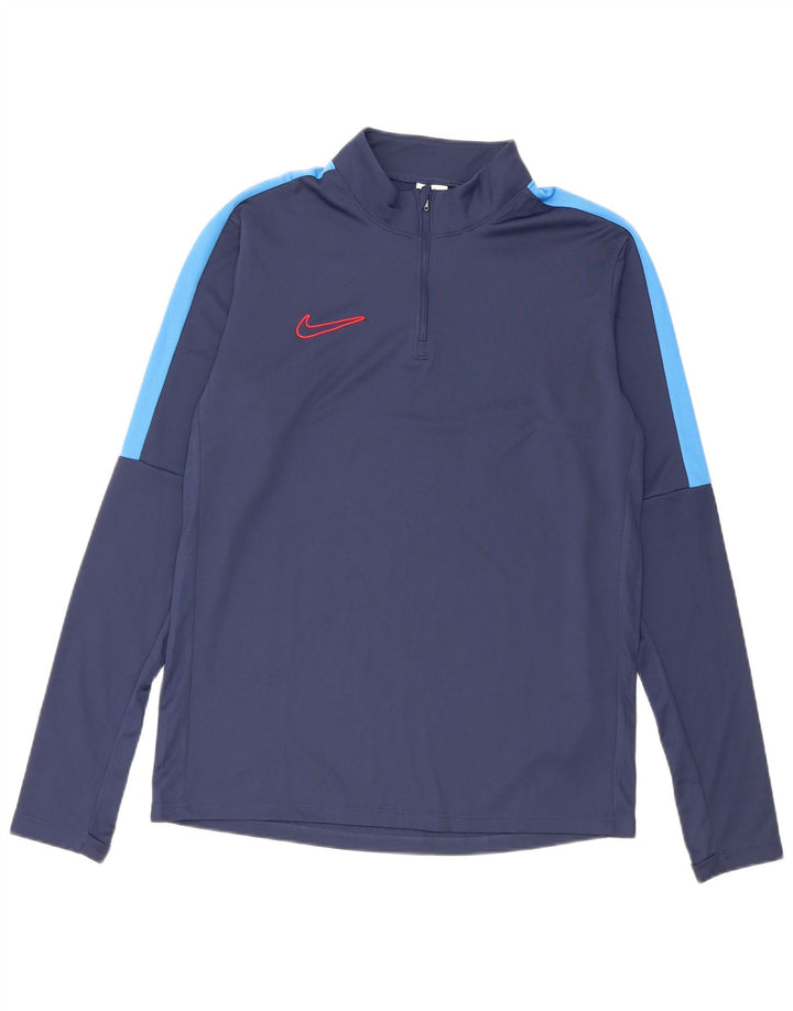 Camiseta de chándal Nike Dri Fit para hombre con bloques de color azul marino mediano