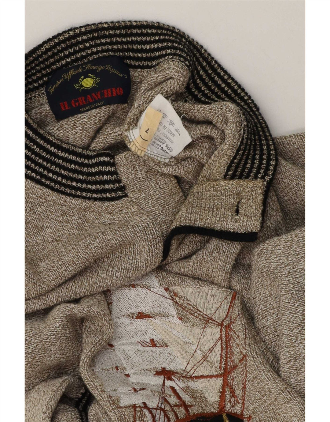 Il Granchio Jersey con cuello y botones gráficos para hombre