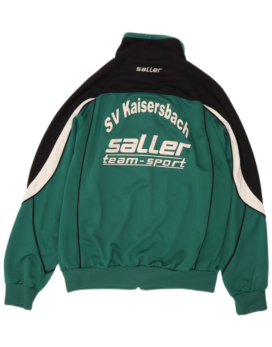 Saller Mens Chaqueta De Chándal Con Gráfico Grande Verde Color Block Poliéster
