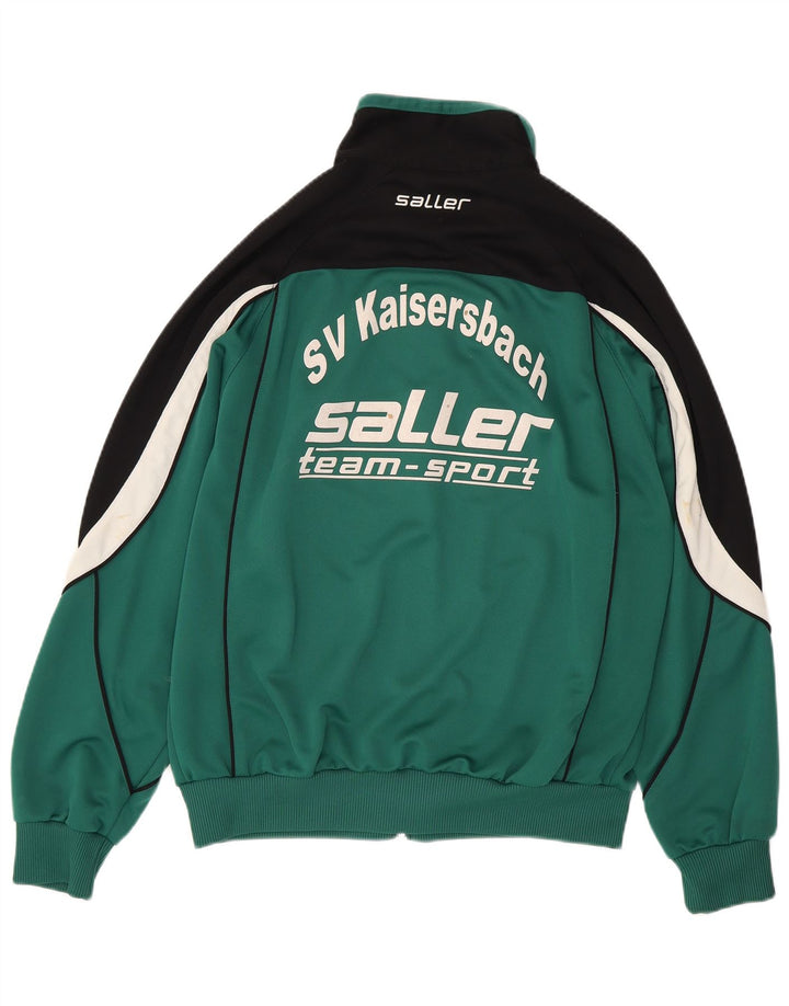 Saller Mens Chaqueta De Chándal Con Gráfico Grande Verde Color Block Poliéster