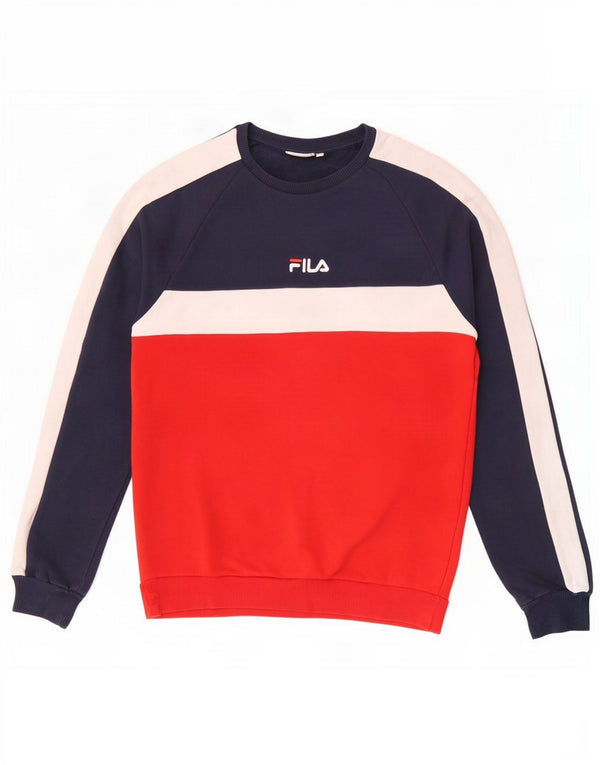 Fila Hombre Sudadera Jumper Medium Azul Marino Colorblock Algodón
