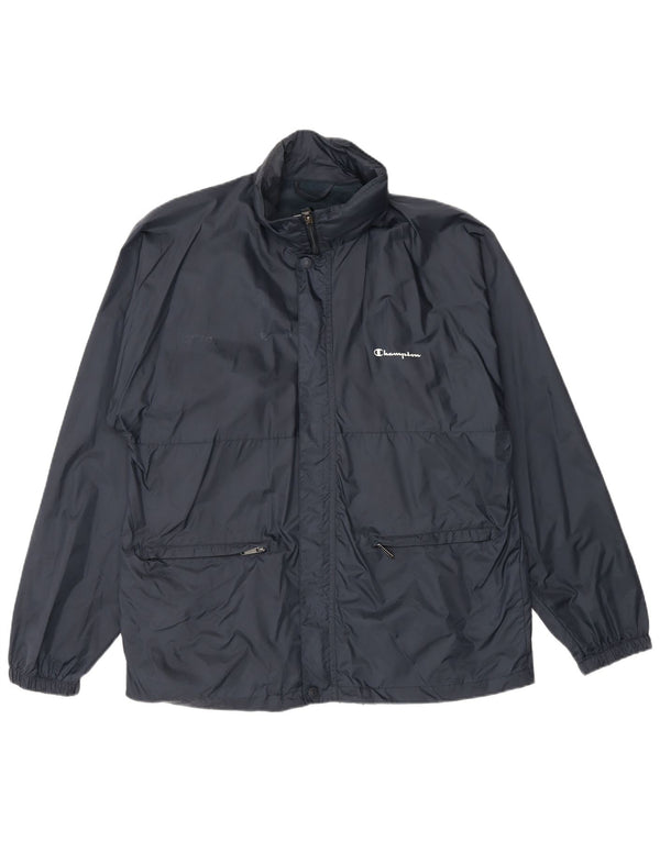 Champion Chaqueta impermeable con capucha para hombre UK 36 Small Azul marino Poliamida