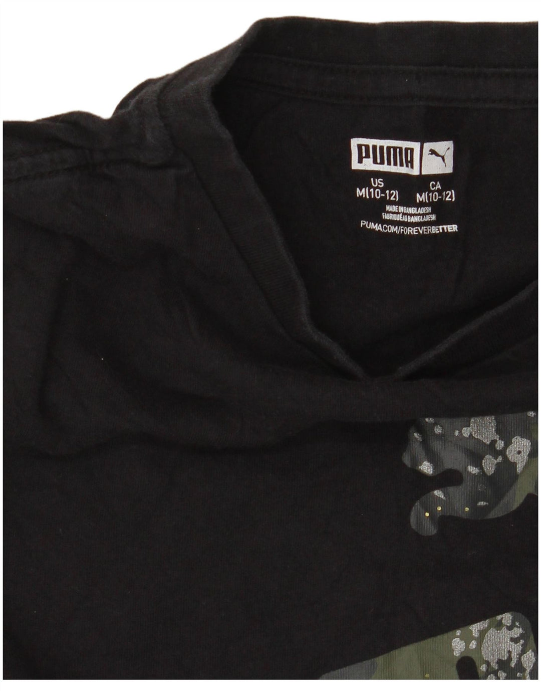 PUMA Camiseta gráfica para niño 10-11 años Mediana Negra