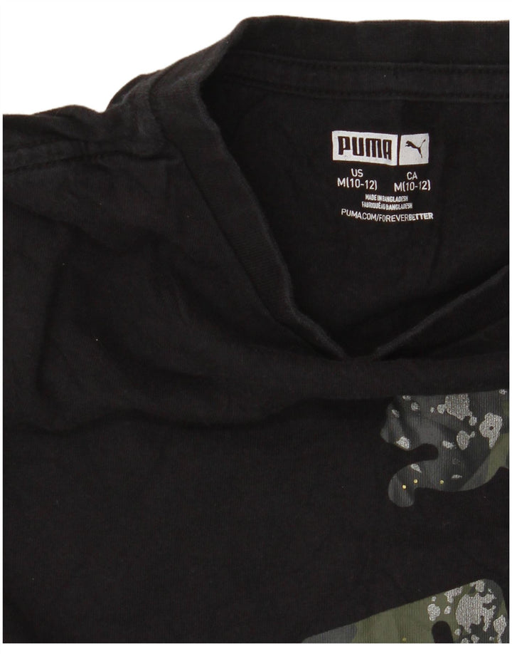 PUMA Camiseta gráfica para niño 10-11 años Mediana Negra
