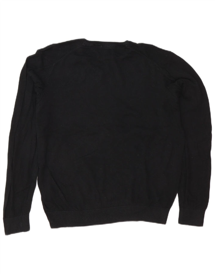 Marks & Spencer Jersey Regular Fit con Cuello en V para Hombre Grande Algodón Negro