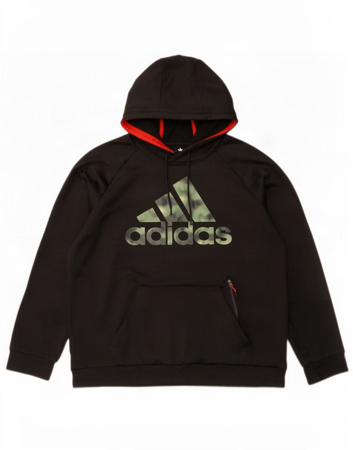 Adidas Sudadera con capucha gráfica para hombre XL Poliéster negro