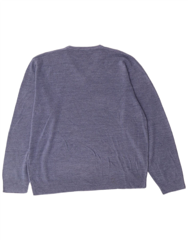 MARKS & SPENCER Suéter con cuello en V Blue Harbor para hombre XL Azul clásico