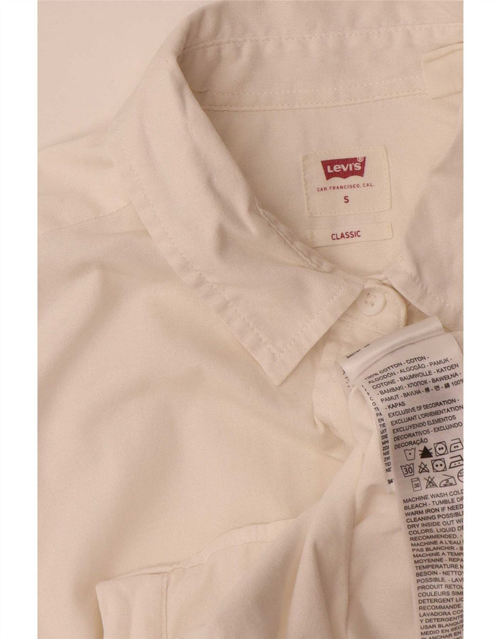 Levi's Camisa Classic Fit para niño 14-15 años Small Blanco Algodón